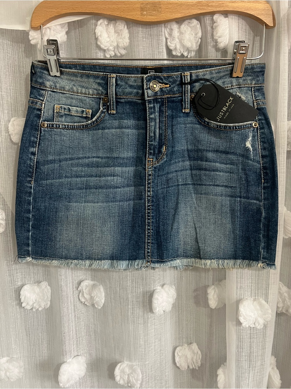Just Black Dark Wash Denim Mini Skirt - Blue
